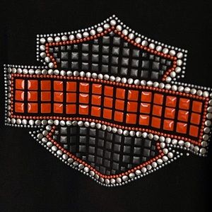 Harley Davidson Scoop Neck Bling - M